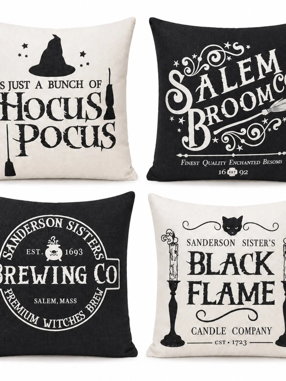 Fall/ Halloween Throw Pillow COVERS - Indoor/ Outdoor set of 4 -17 x 17